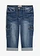 Jean cargo extensible, taille mi-haute, Couleur: bleu foncé denim
