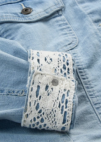 Spijkerjas met kanten inzetstuk • lichtblauw denim • bonprix online shop