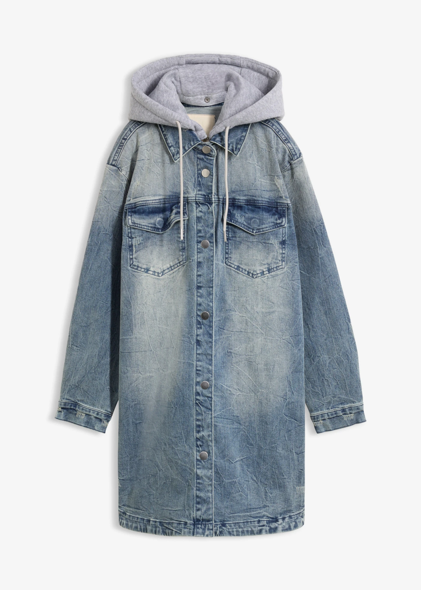 Džínová bunda s kapucí • modrý denim • bonprix obchod