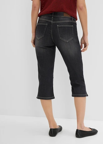 Blugi capri (set/2 buc.) • gri deschis + negru uzat • magazin bonprix