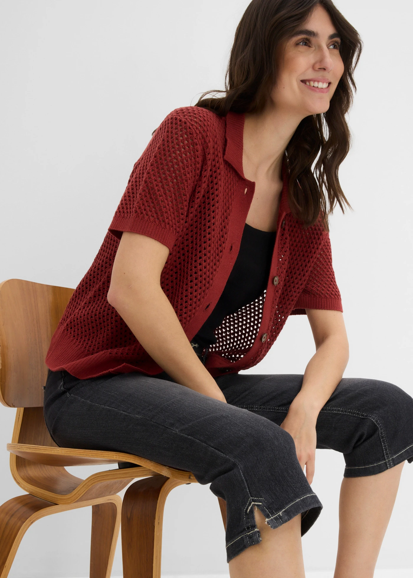 Capri jeans (set van 2) • lichtgrijs+zwart used • bonprix online shop