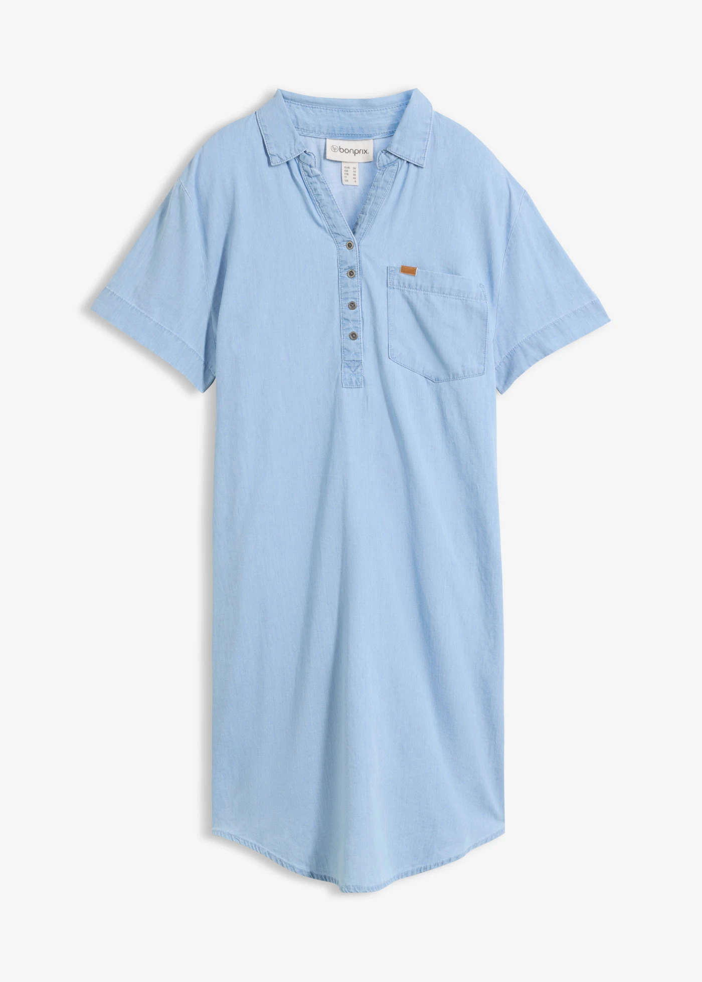 Džínové šaty, krátký rukáv • ledově modrý denim used • bonprix obchod