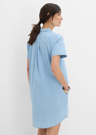 Robe en jean, manches courtes, Couleur: bleu glacier denim used