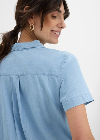 Džínové šaty, krátký rukáv • ledově modrý denim used • bonprix obchod