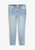 Jean skinny taille mi-haute, cropped, Couleur: bleu clair denim floral