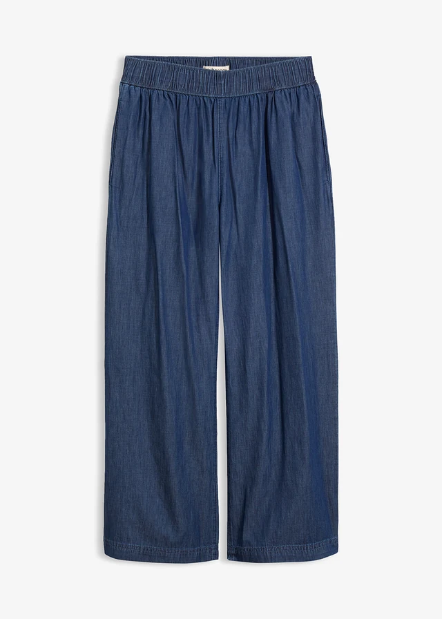 Blugi Wide Leg, High Waist, cropped