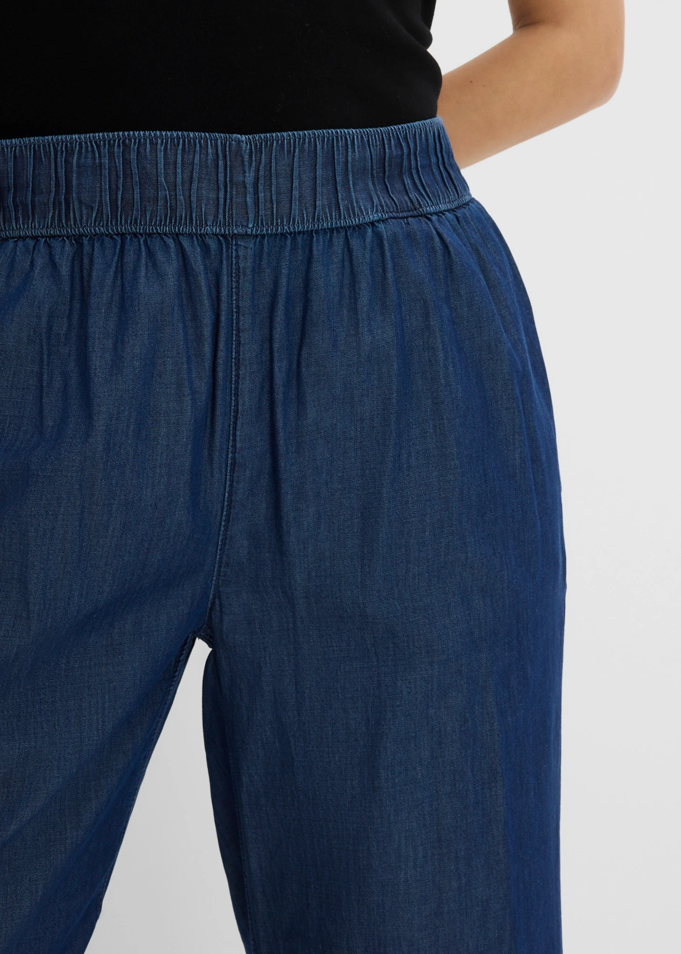 Jeansy wide leg, wysoki stan, krótsza nogawka • niebieski denim • sklep bonprix