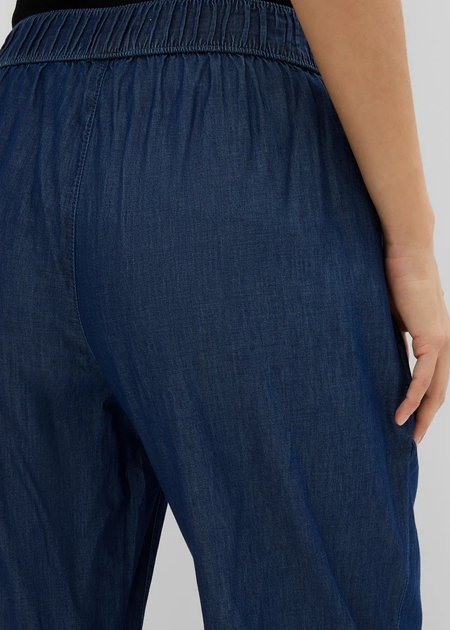 Wide leg high waist jeans, cropped • blauw denim • product-page.page-title-suffix