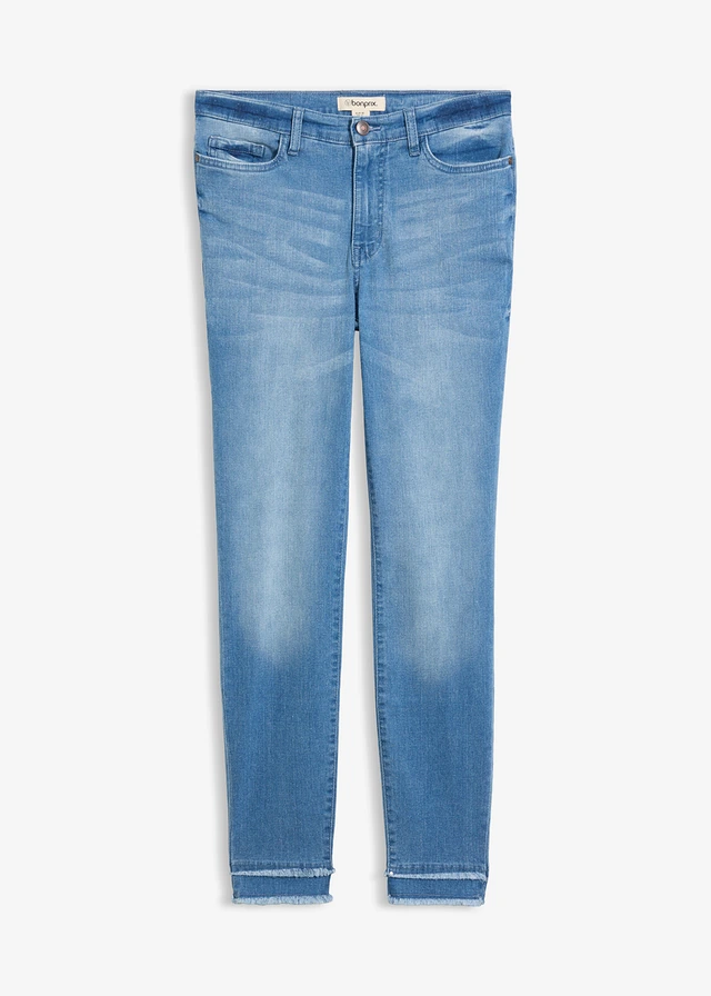 Jean 7/8 Ultra Soft, Couleur: bleu clair denim used