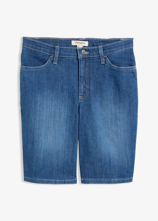 Jeans bermuda, mid waist • blauw denim used • bonprix online shop