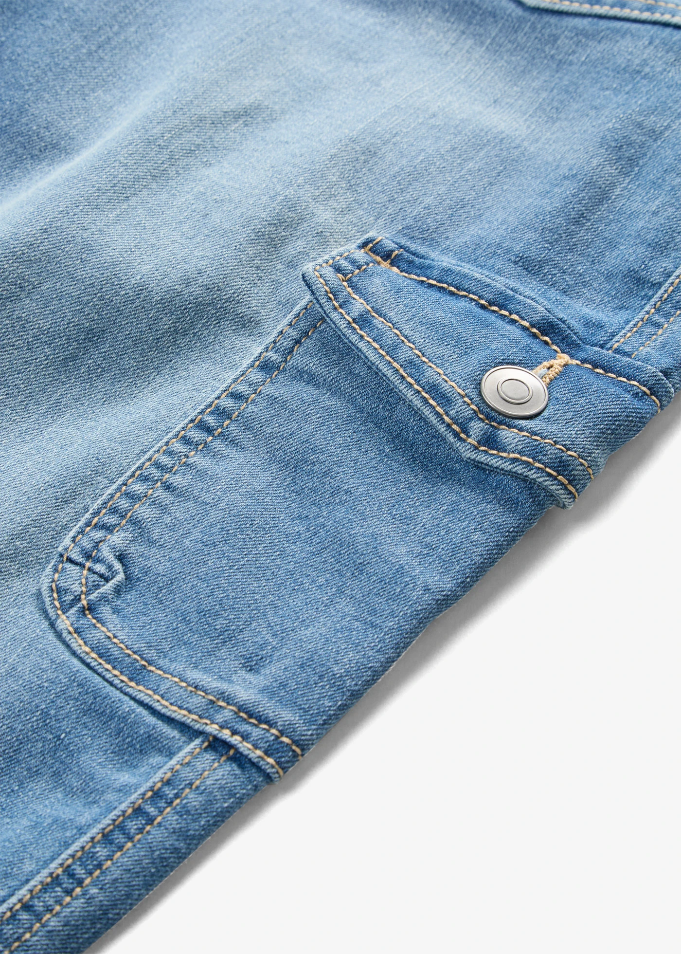 Stretch cargo jeans, mid waist • ijsblauw denim • bonprix online shop