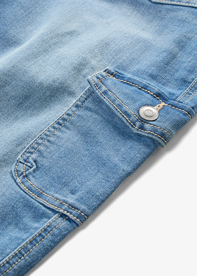 Jean cargo extensible, taille mi-haute • bleu glacier denim • product-page.page-title-suffix