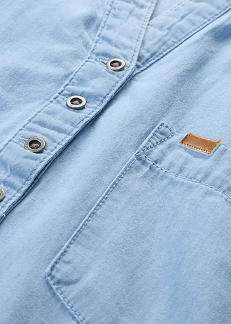 Sukienka jeansowa, krótki rękaw • jasnoniebieski denim "used" • sklep bonprix