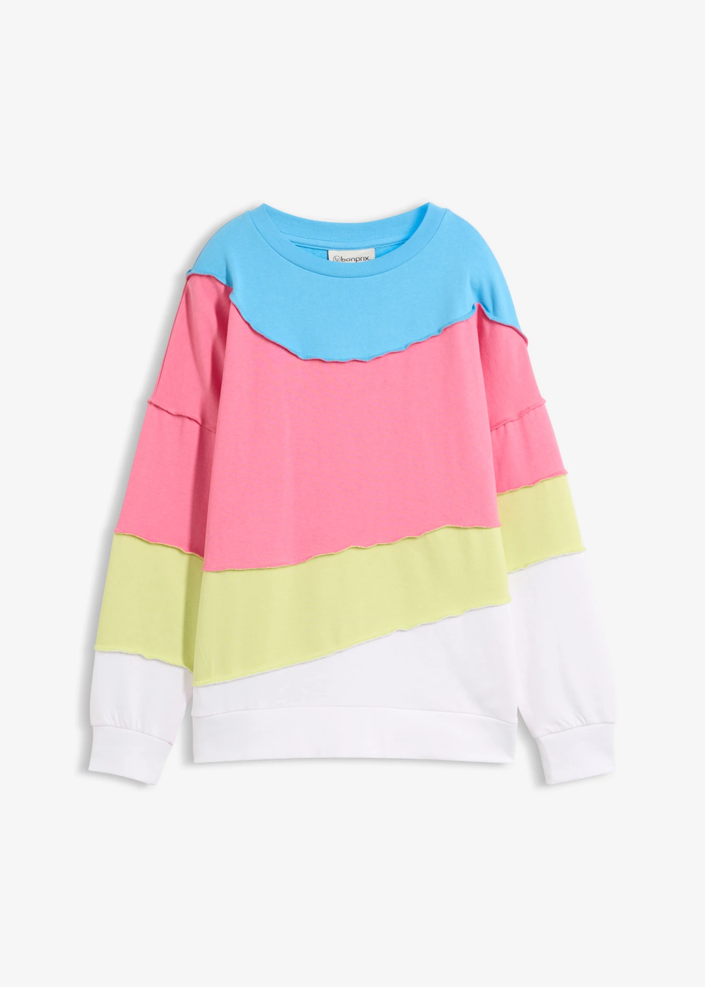Sweat-shirt doux • rose flamant/vert menthe divers • Boutique bonprix