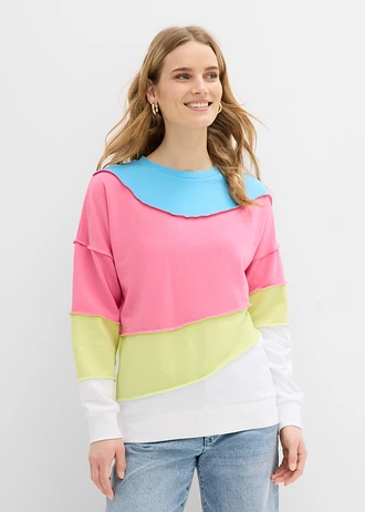 Sweat-shirt doux • rose flamant/vert menthe divers • Boutique bonprix