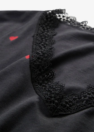 Bluză din bumbac 100% • negru cu imprimeu • magazin bonprix