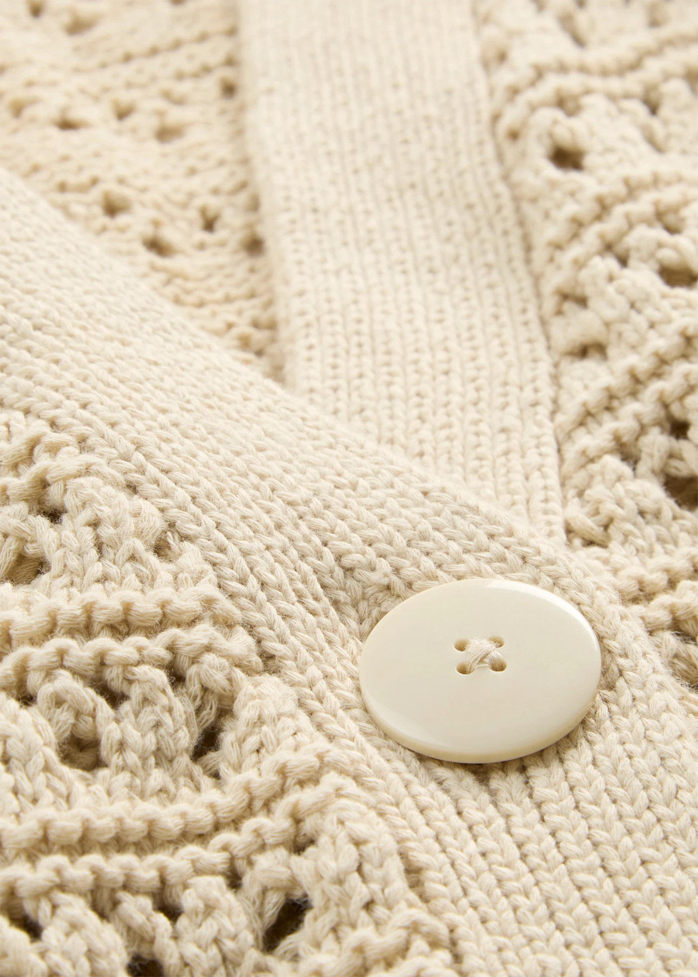 Cardigan ajouré 100% coton • beige galet • Boutique bonprix