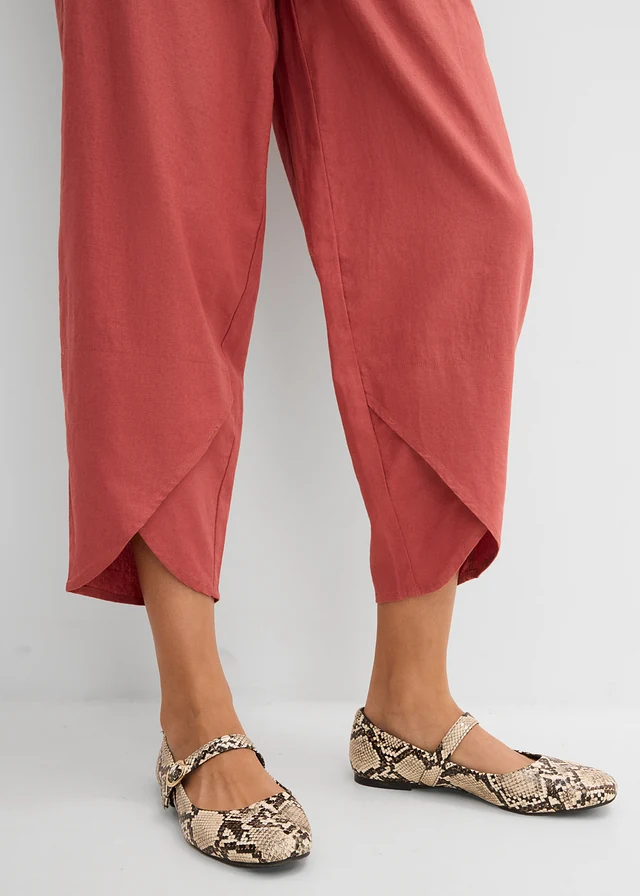 Pantalon 3/4 aérien en lin mélangé • brun marsala • product-page.page-title-suffix