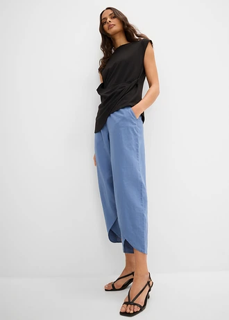 3/4 broek in een lichte linnenmix • jeansblauw • bonprix online shop