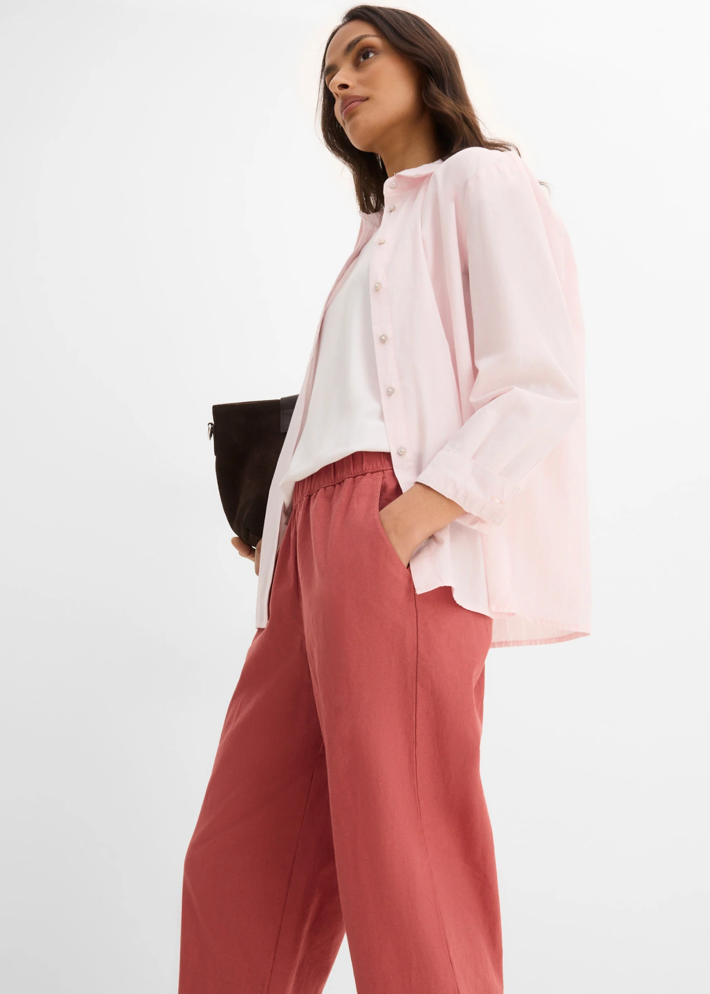 3/4 broek in een lichte linnenmix • wolwit • bonprix online shop