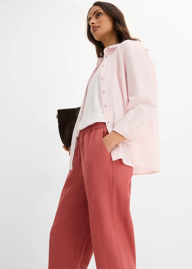 Pantalon 3/4 aérien en lin mélangé • brun marsala • product-page.page-title-suffix