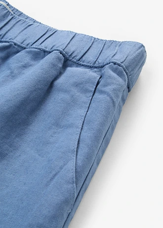 3/4 kalhoty z lehké směsi se lnem • džínově modrá • bonprix obchod