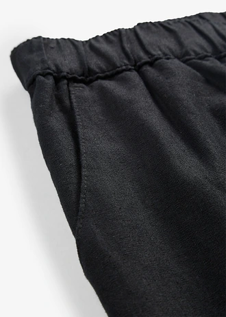 3/4 broek in een lichte linnenmix • zwart • bonprix online shop