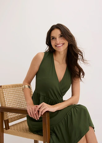 Jersey jurk van een viscosemix • olijfgroen • bonprix online shop