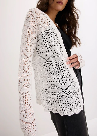 Ajour vest • wit • bonprix online shop