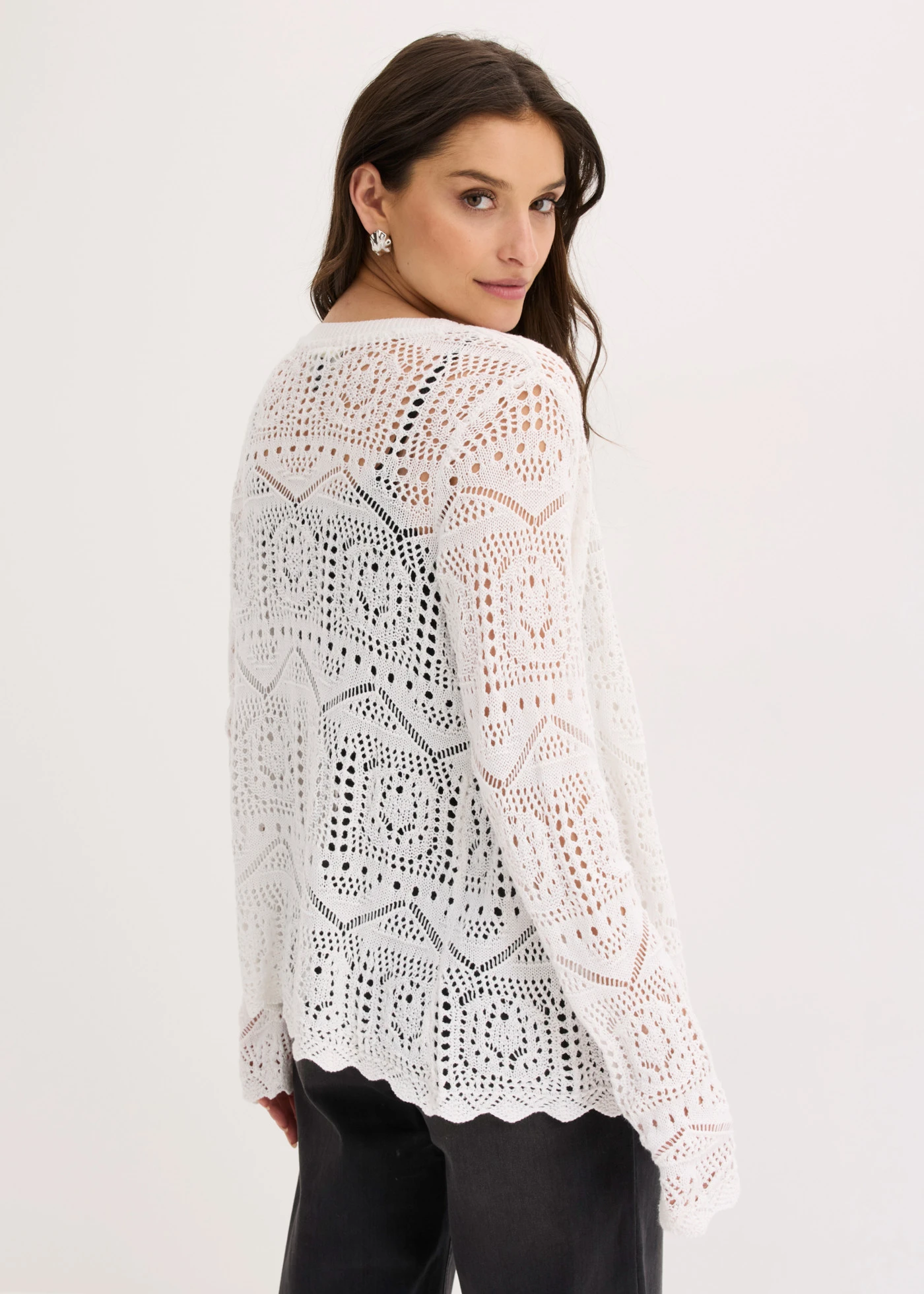 Ajour vest • wit • bonprix online shop