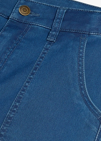 Džínsové bermudy, dlhé, s prestaviteľným pásom, Loose Fit • modrá denim • obchod bonprix
