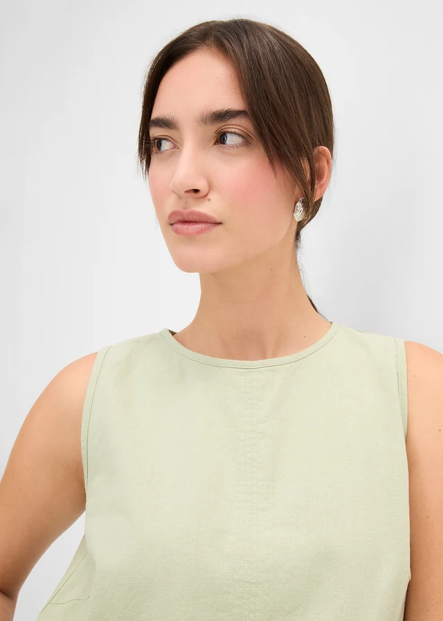Top din material cu in și viscoză • verde pal • magazin bonprix