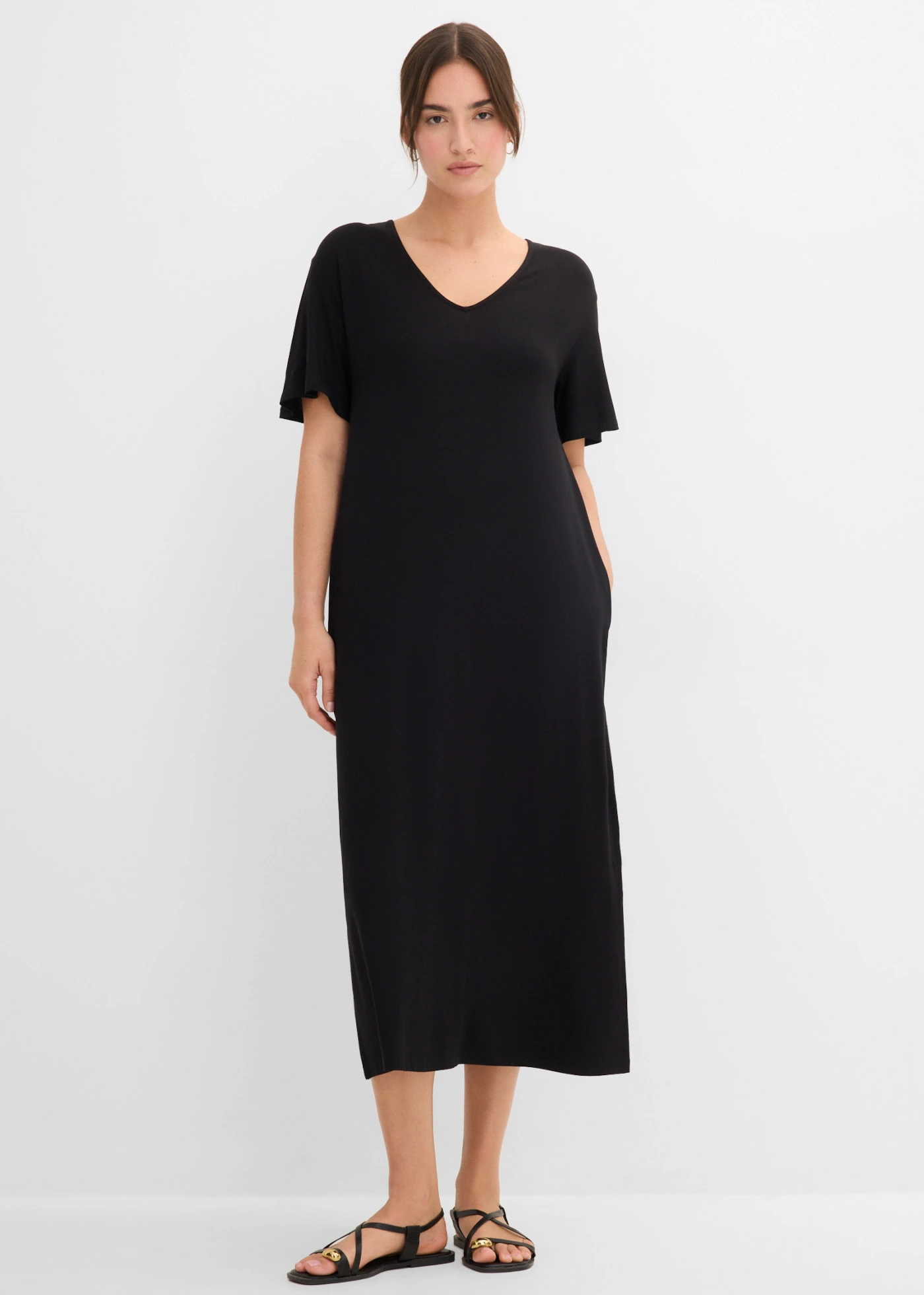 Jersey jurk in een viscosemix • zwart • bonprix online shop