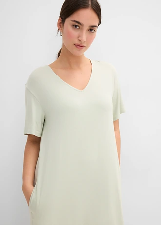 Rochie din jerse cu viscoză • verde-prund • magazin bonprix