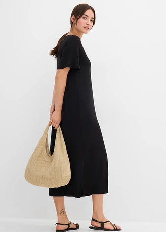 Jersey jurk in een viscosemix • zwart • bonprix online shop