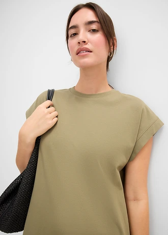 Jersey jurk van een biologisch katoenmix • olijfgroen • bonprix online shop