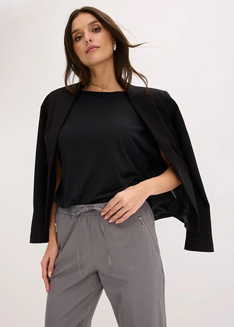 7/8 broek van een luchtige linnenmix • zilvergrijs • bonprix online shop