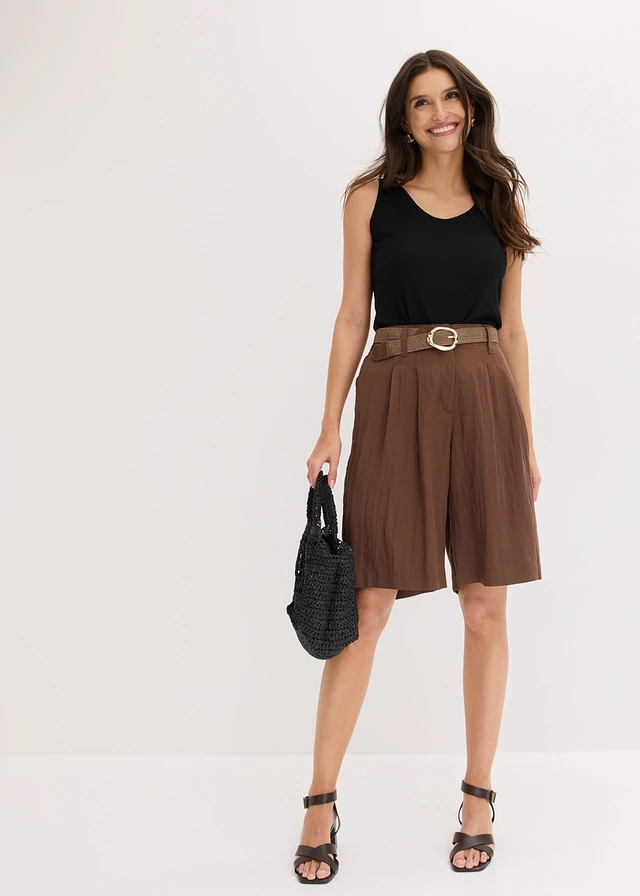 Jersey top met rugdetail, Kleur: zwart