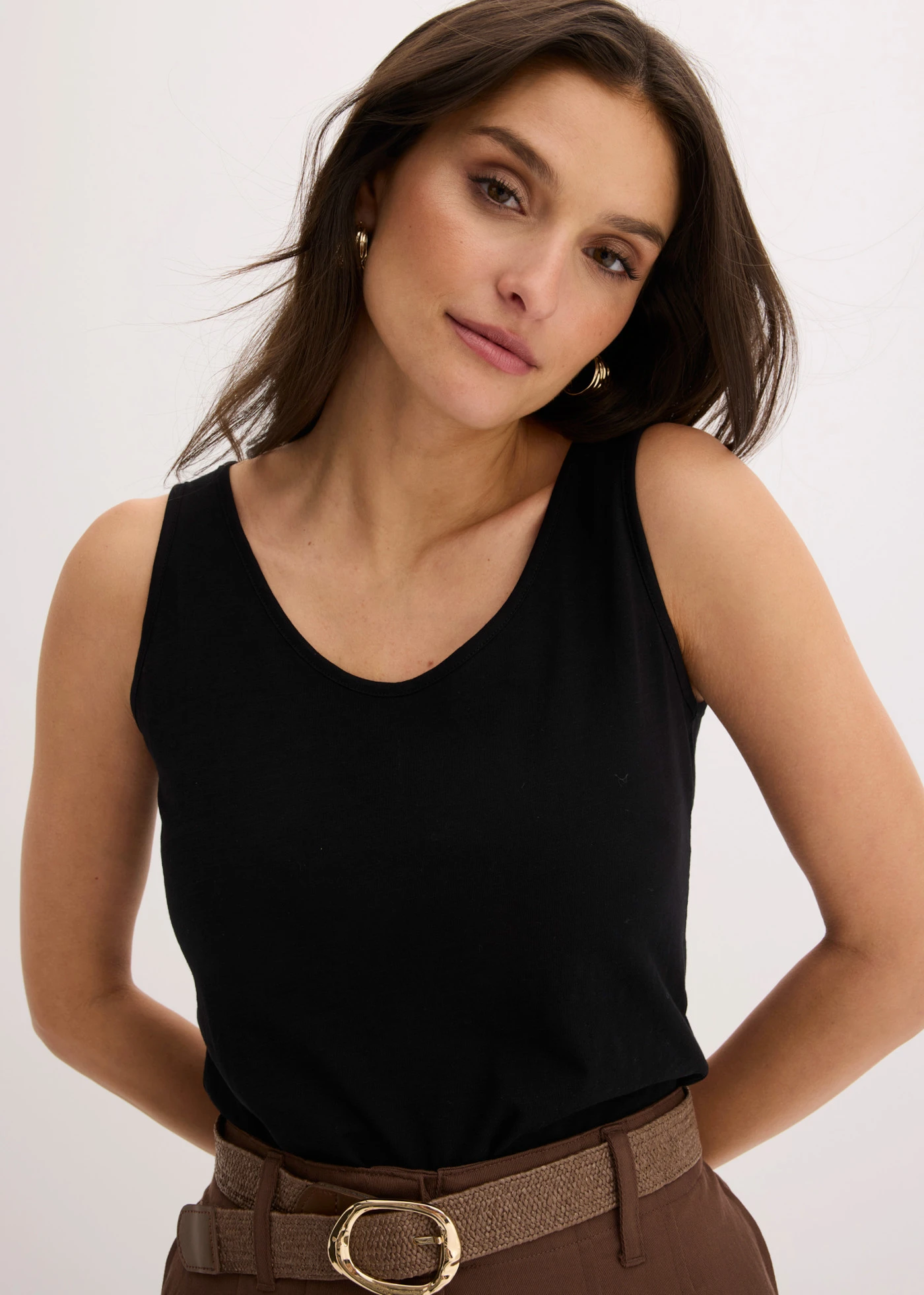 Jersey top met rugdetail • zwart • bonprix online shop