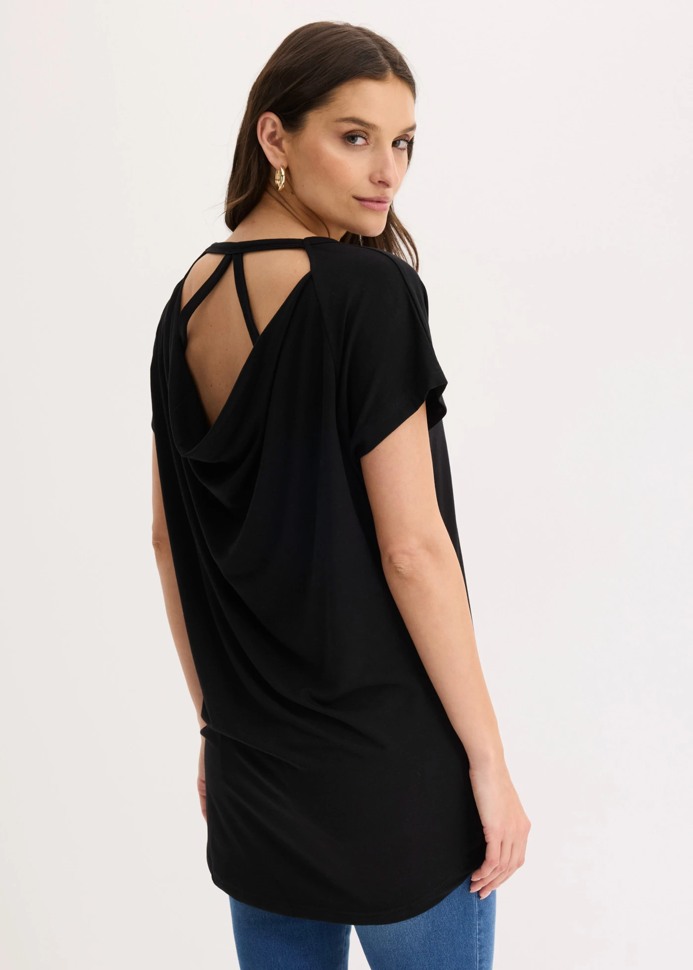 Shirt van viscose • zwart • bonprix online shop