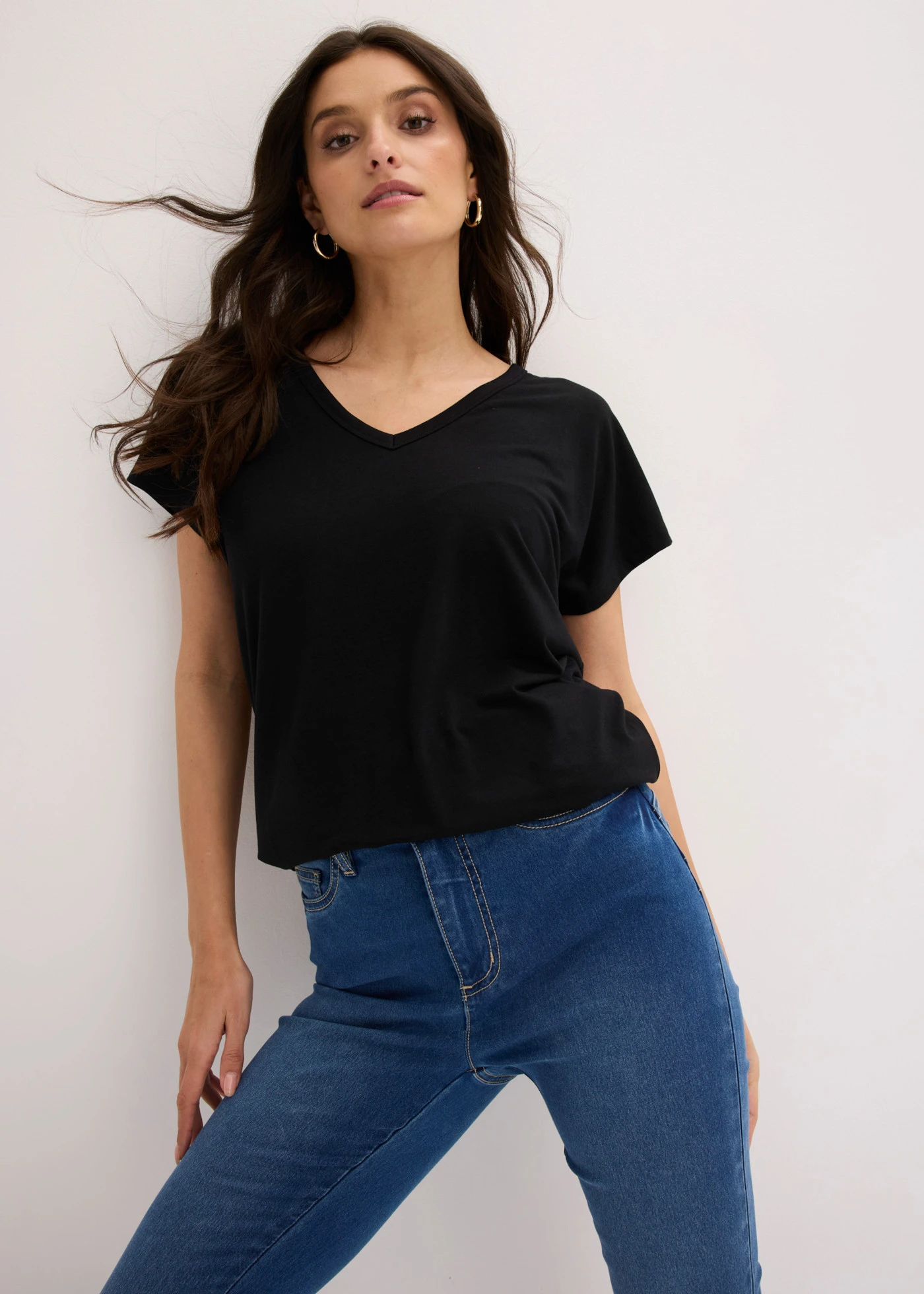 Shirt van viscose • zwart • bonprix online shop