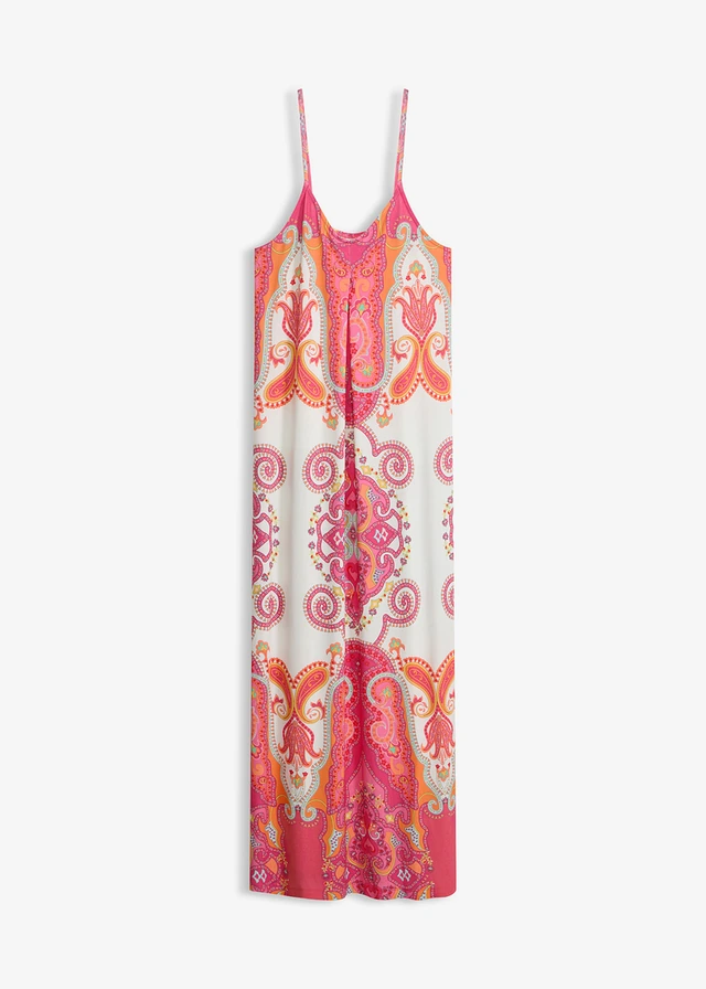Maxi šaty z mäkkého viskózového mixu • krémová-pinklady paisley • obchod bonprix