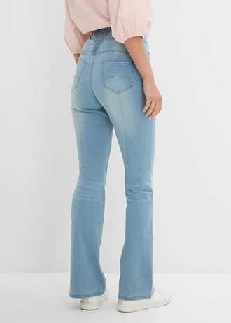Corrigerende jeans mid waist, bootcut, Kleur: lichtblauw denim used
