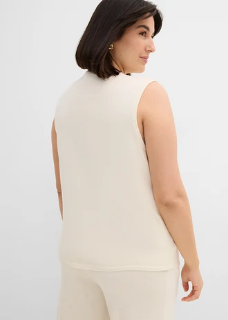 Mouwloos vest voor de zomer, Kleur: parelwit
