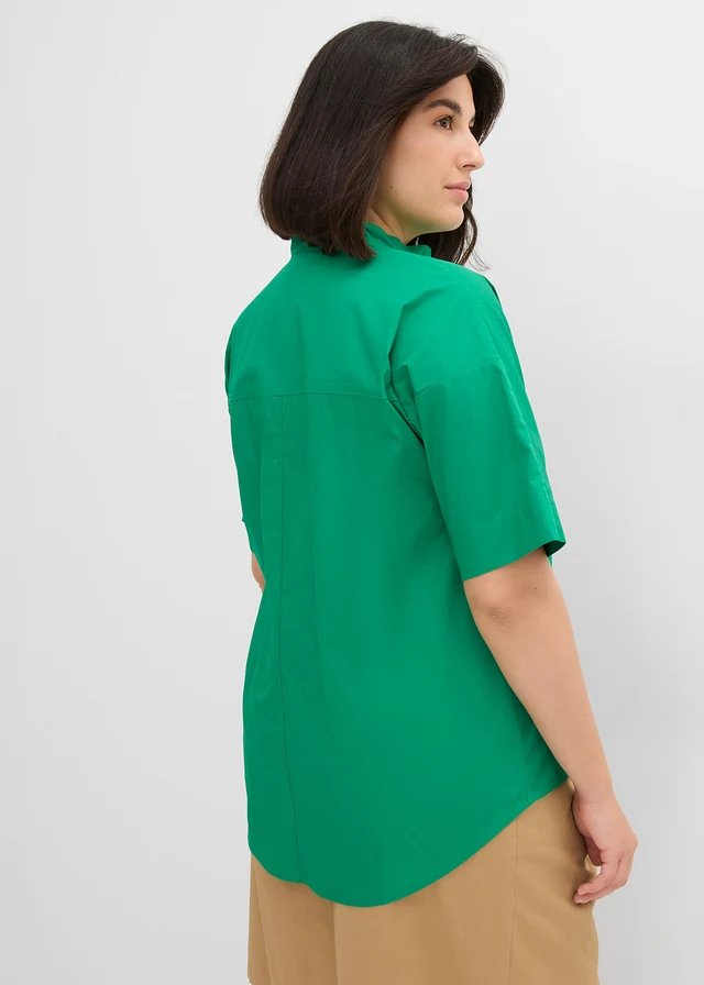 Blouse van biologisch katoen, Kleur: edelsteengroen
