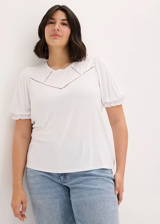 T-shirt en viscose extensible, Couleur: blanc