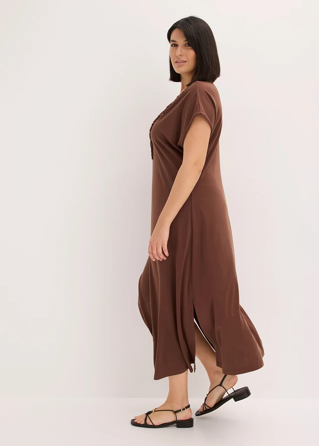 Tunikové šaty s výšivkou • hnedá plus size • obchod bonprix