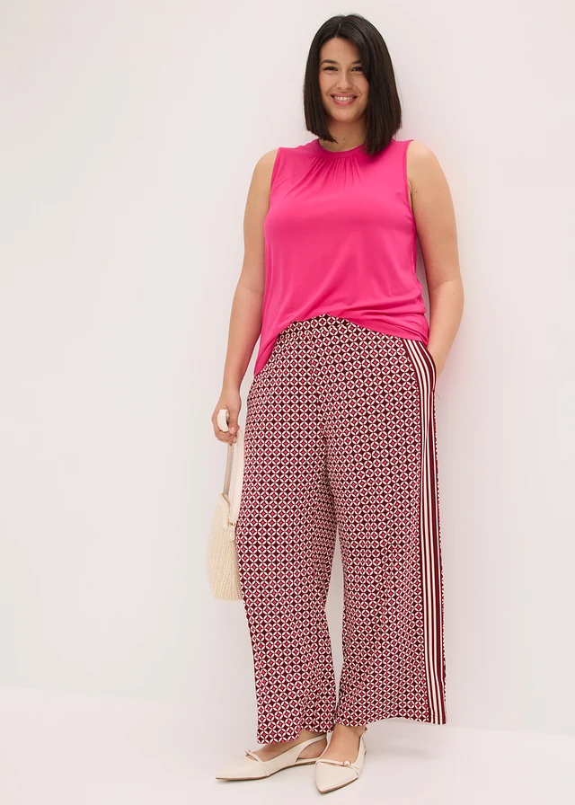 Jersey broek met een minimalistisch design, Kleur: robijnrood/pinklady grafische print