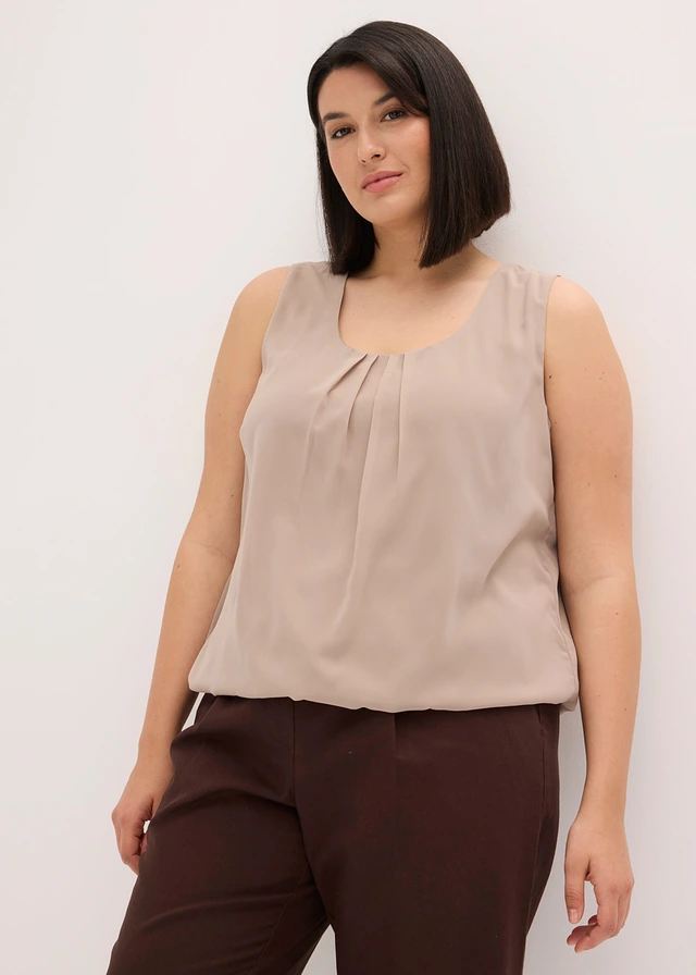 Blousetop, Kleur: taupe