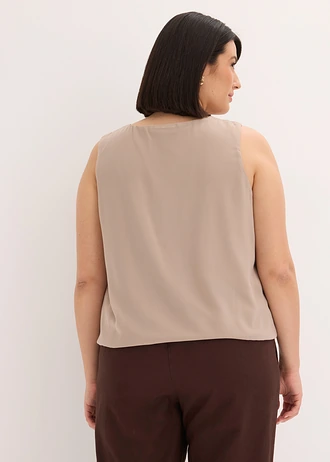 Blousetop, Kleur: taupe